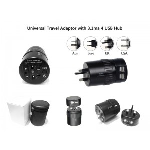 Universal Travel Adaptor With 3.1Ma 4USB Hubs
